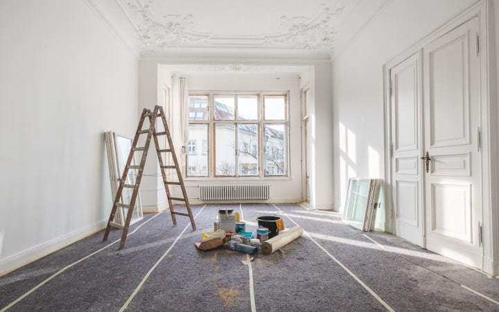 Travaux de rénovation d'un appartement avant un déménagement