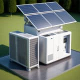 Panneaux solaires qui alimentent une pompe à chaleur
