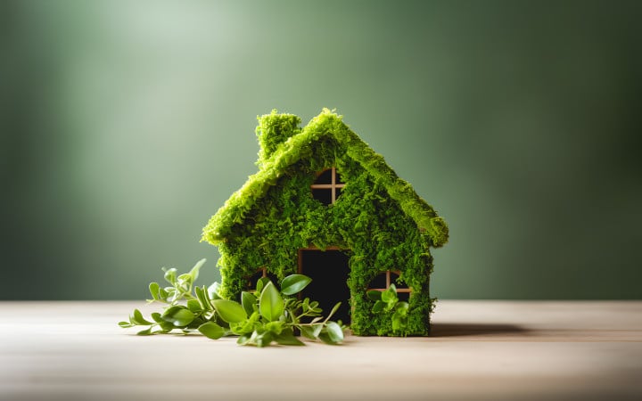 Concept de maison verte utilisant des matériaux de construction écologique