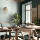 Décologie - Décoration éco-responsable intérieur design sur des tons turquoises et aménagé avec des meubles en bois recycle