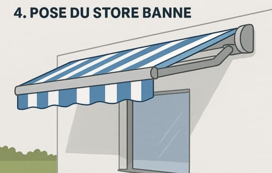 Étape 4 pose store banne sur isolation extérieure