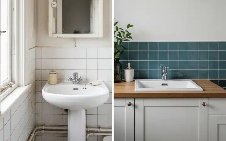 Crédit conso pour vos travaux ? Salle de bain rénovée avant / après