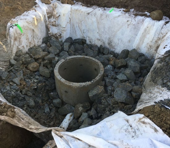 Puits perdu pour eaux pluviales