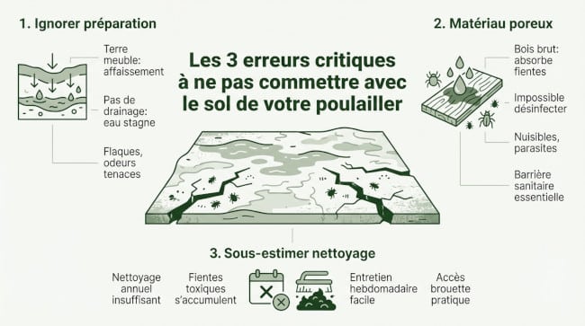 Sol pour poulailler extérieur - Erreurs critiques à ne pas commettre