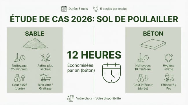 Sol pour poulailler extérieur - Étude de cas
