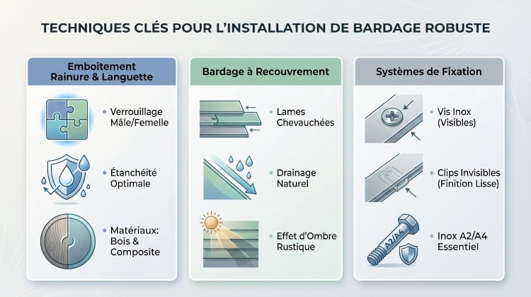 Techniques clés pour un bardage robuste