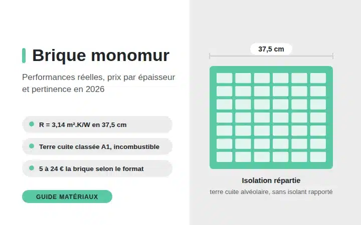 Brique monomur prix et performance